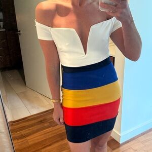 NWT Fashion Nova off the Shoulder Colorblock